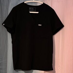 Figs Women’s Black V-neck Scrub Top